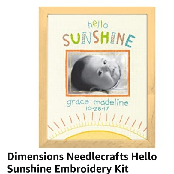 Cathy Heck Hello Sunshine Birth Announcement Embroidery Kit - Picture 2 of 6